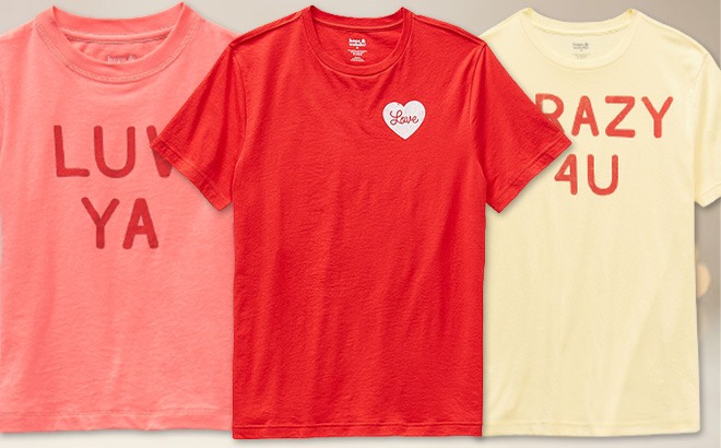 Valentine's Day Tees for the Family $6