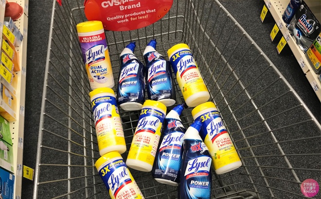 Lysol Products in a Shopping Cart
