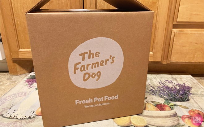 The Farmer's Dog Fresh Pet Food Box on the Floor