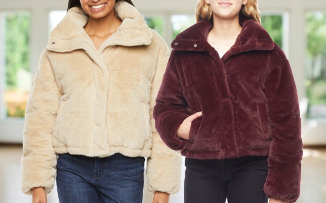 Junior Girls Faux Fur Coat $28!