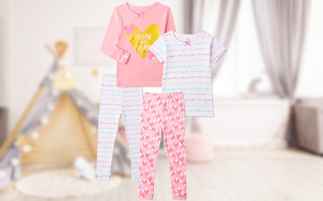 4-Piece Kids Pajama Sets $8!