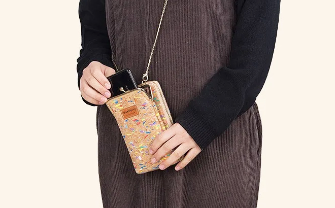 Crossbody Phone Bag with Woman