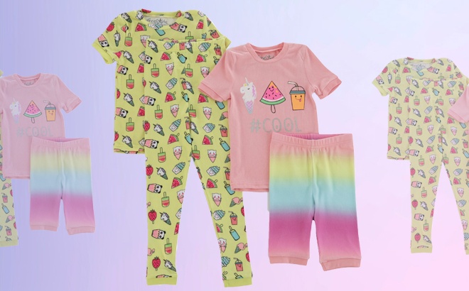 Girls 4-Piece Pajama Set $4