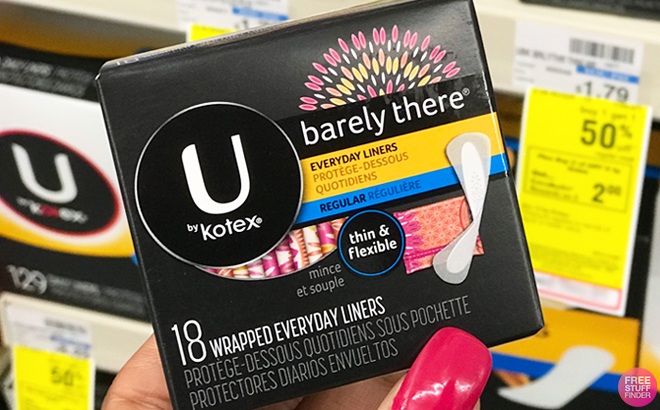 U by Kotex Liners 18-Count for 49¢ Each at CVS