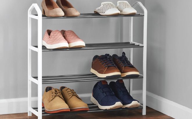 Mainstays 4 Tier Shoe Rack 9.96 Free Stuff Finder