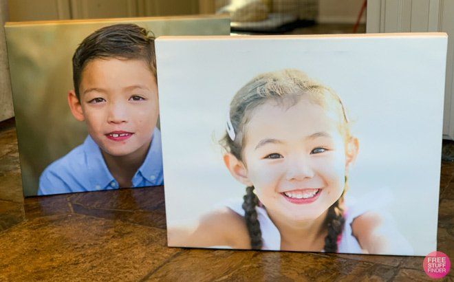 Canvas Prints of a Boy and a Girl on the Floor