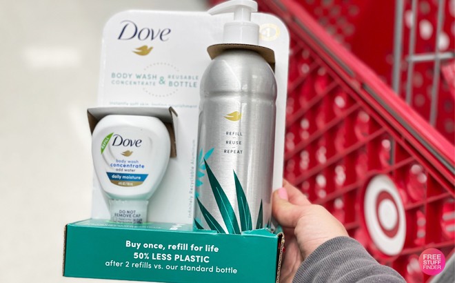 Dove Body Wash & Reusable Bottle $1.49