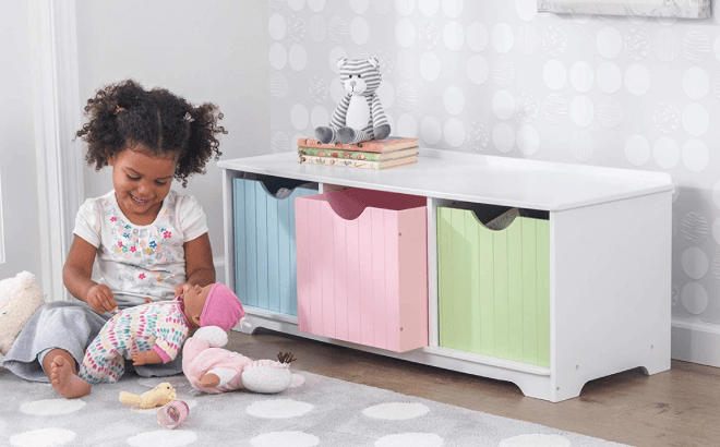 Wooden Storage Bench $78 Shipped