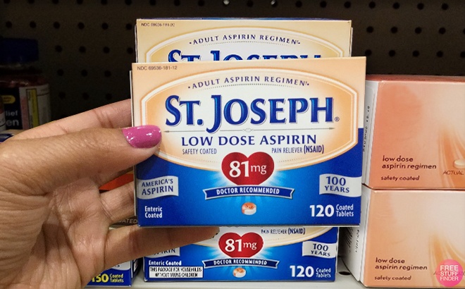St. Joseph Low Dose Asprin 92¢ at Walmart