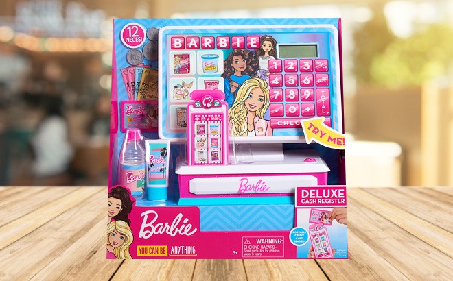 12-Piece Barbie Cash Register Playset $10!