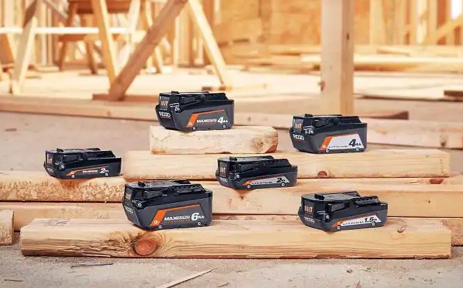 Ridgid 2 Batteries w/ Charger & Bag $99