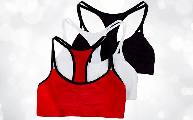 Fruit of the Loom Sports Bra 3-Pack for $6