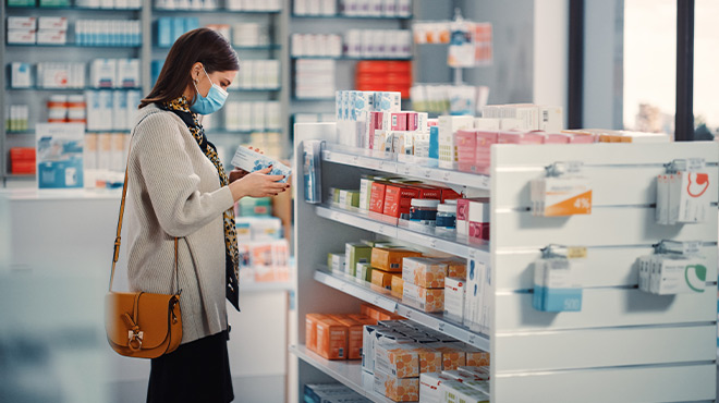 A Person Shopping in a Pharmacy