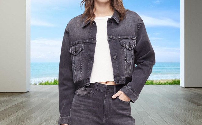 Calvin Klein Cropped Denim Jacket $29 Shipped