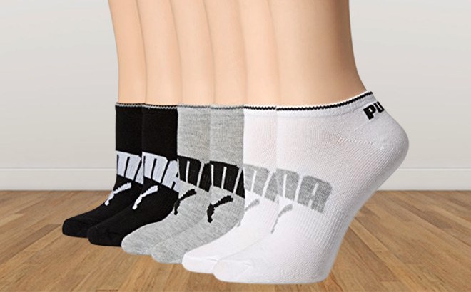 Puma Women’s Runner Socks 6-Pack for $9