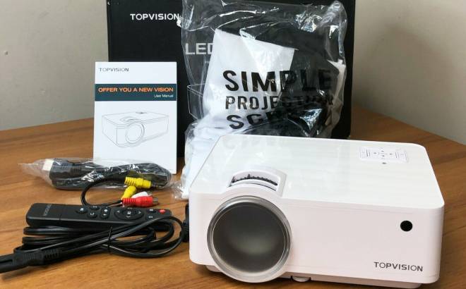 Mini Projector with 100” Screen $59 Shipped