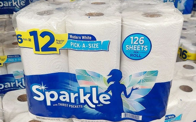 Sparkle Paper Towels 6 Double Rolls $6