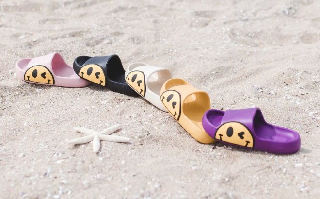 Happy Face Beach Slippers Slides