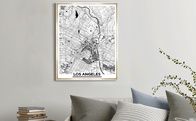 LA & NY City Maps Wall Art $27