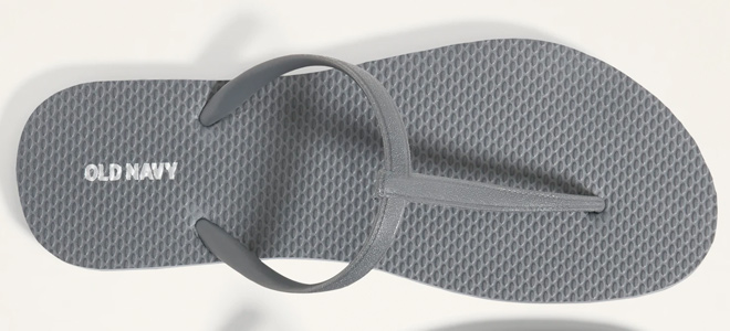 Old Navy T Strap Flip Flops for Women Partially Plant Based on White