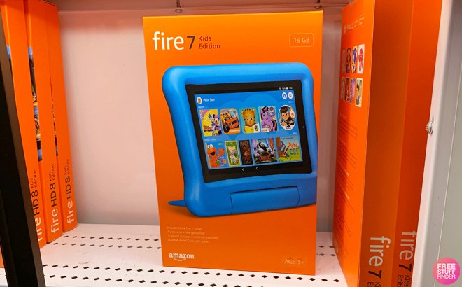 Fire 7 Kids Edition Table 16GB on a Shelf