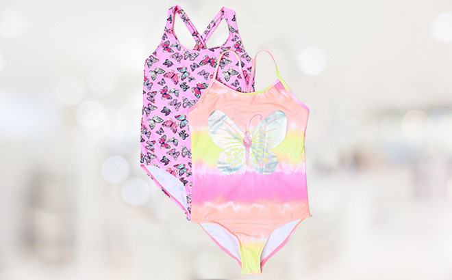 Girls One-Piece Swimsuit 2-Pack For $11