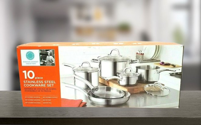 Martha Stewart 10-Piece Cookware Set for just $69.99 + shipping! (Reg.  $190)