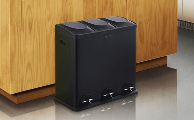 Triple Compartment Garbage Can $58 Shipped
