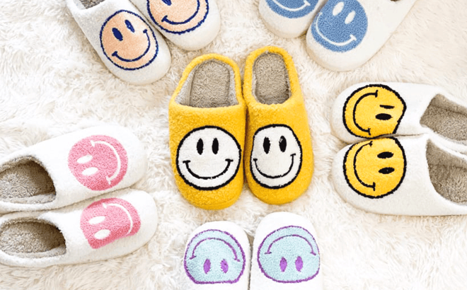 Happy Face Slippers $19.99 Shipped