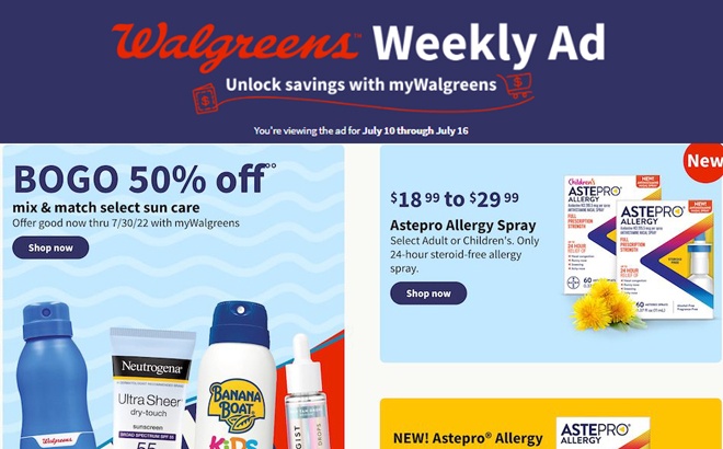Walgreens Ad Preview (Week 7/10 – 7/16)
