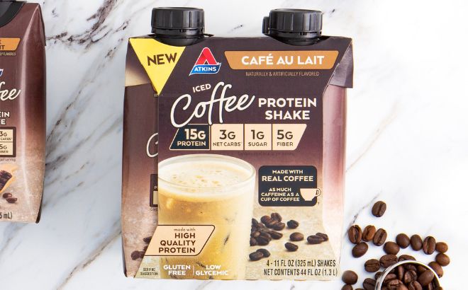 Atkins Cafe au Lait Iced Coffee Protein Shake 12-Pack