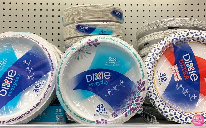 Dixie Paper Plates on a Shelf