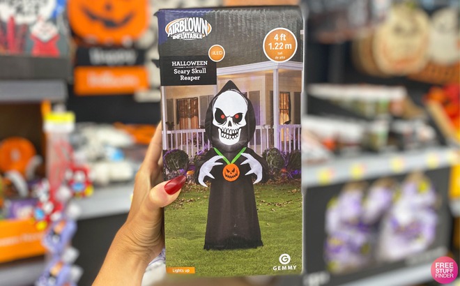 4-Foot Skull Reaper Halloween Inflatable
