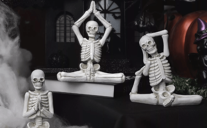 Halloween Yoga Posing Skeleton $4