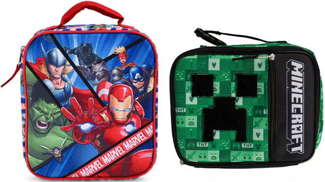 Marvel Universe and Minecraft Kids Lunch Bags