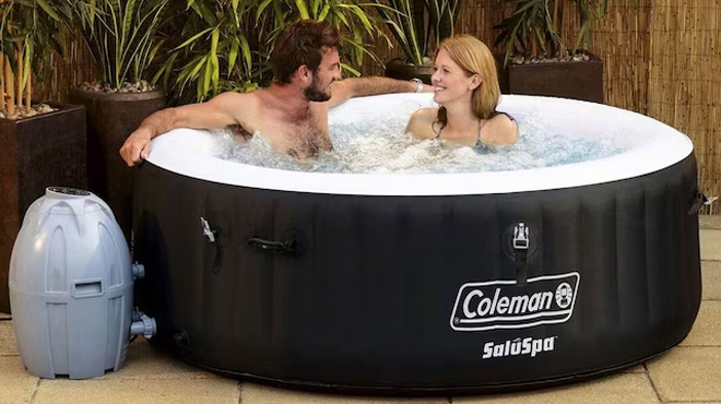 Coleman SaluSpa Inflatable 4 Person Hot Tub Spa