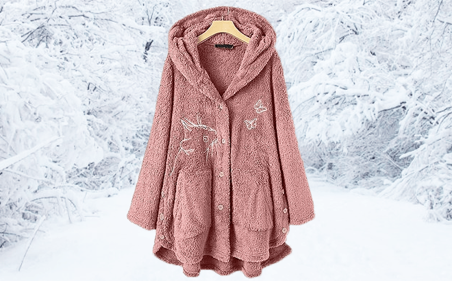 Women's Hooded Fleece Coats $16.99