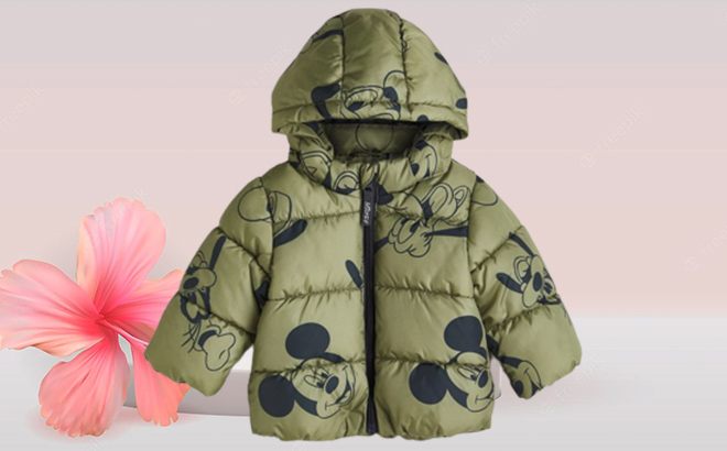 Disney Mickey Mouse Puffer Jacket $24