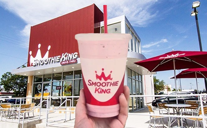 A Hand Holding a Smoothie King Smoothie