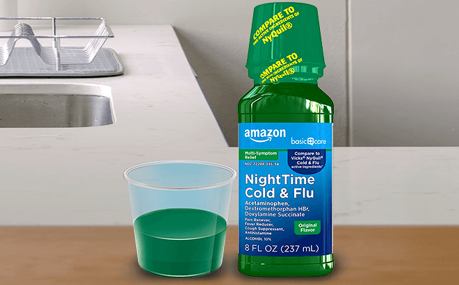 Amazon Basic Care Nighttime Cold & Flu Relief $3.51