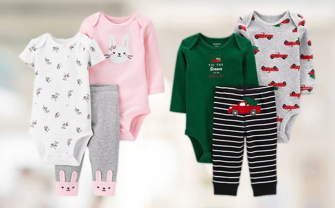 Carter's 3-Piece Bodysuit Sets $12