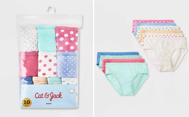 4 Cat & Jack Girls Underwear 10-Packs Just $6.75 Each