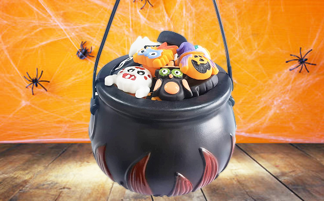 Halloween Mini Cauldron with 24 Toys $8.99
