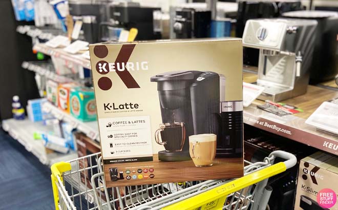Keurig K-Latte Single Cup Coffee Maker in a Cart