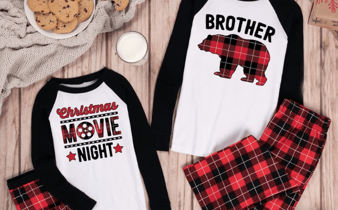 Kids Red Plaid Holiday PJs $14.99 Shipped