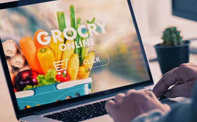 Person Buying Groceries Online