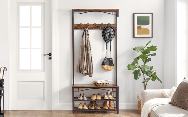 Coat & Shoe Bench Rack $53 Shipped