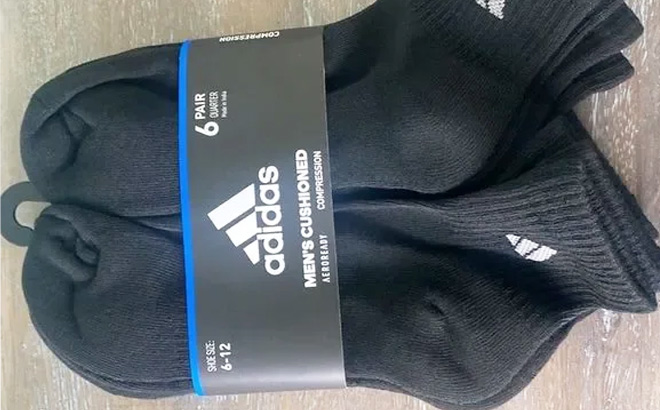 Adidas Men’s Socks 6-Pack for $10
