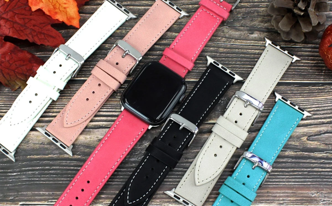 Apple Watch Leather Bands $9.99 Shipped