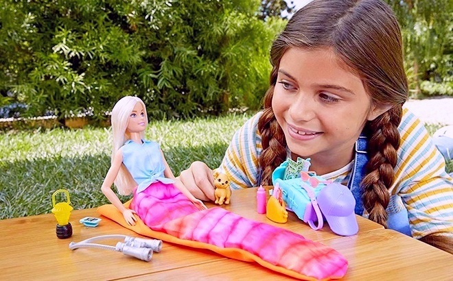 Barbie Doll Camping Playset $8
